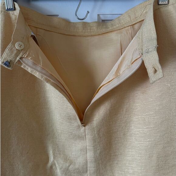Vintage Albert Nipon Pencil Skirt 26" Waist Yellow Gold Textured Career Work - Picture 5 of 9
